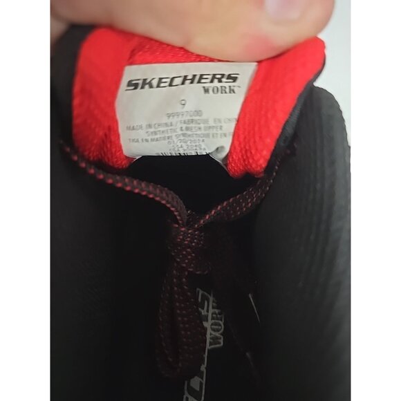 Skechers Women's Steel Toe Steel Plate Athletic Work Shoes 99997000 Black Red 9M - Picture 4 of 8